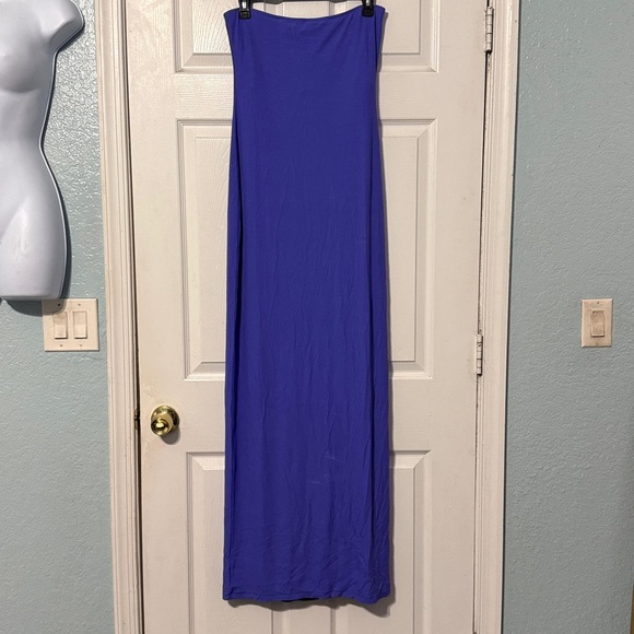 SKIMS Soft Lounge Strapless Ribbed Dress Size Large Tanzanite Lavender - Picture 4 of 6